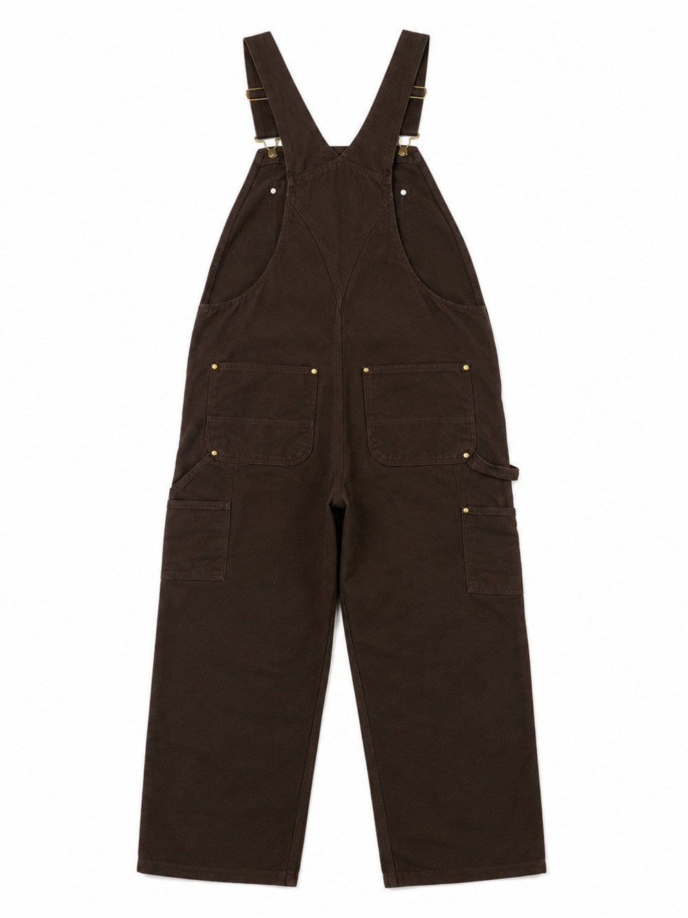 Carhartt Brown Duck Canvas Bib Overalls Relaxed Fit Workwear USA 34x28 - Picture 6 of 6